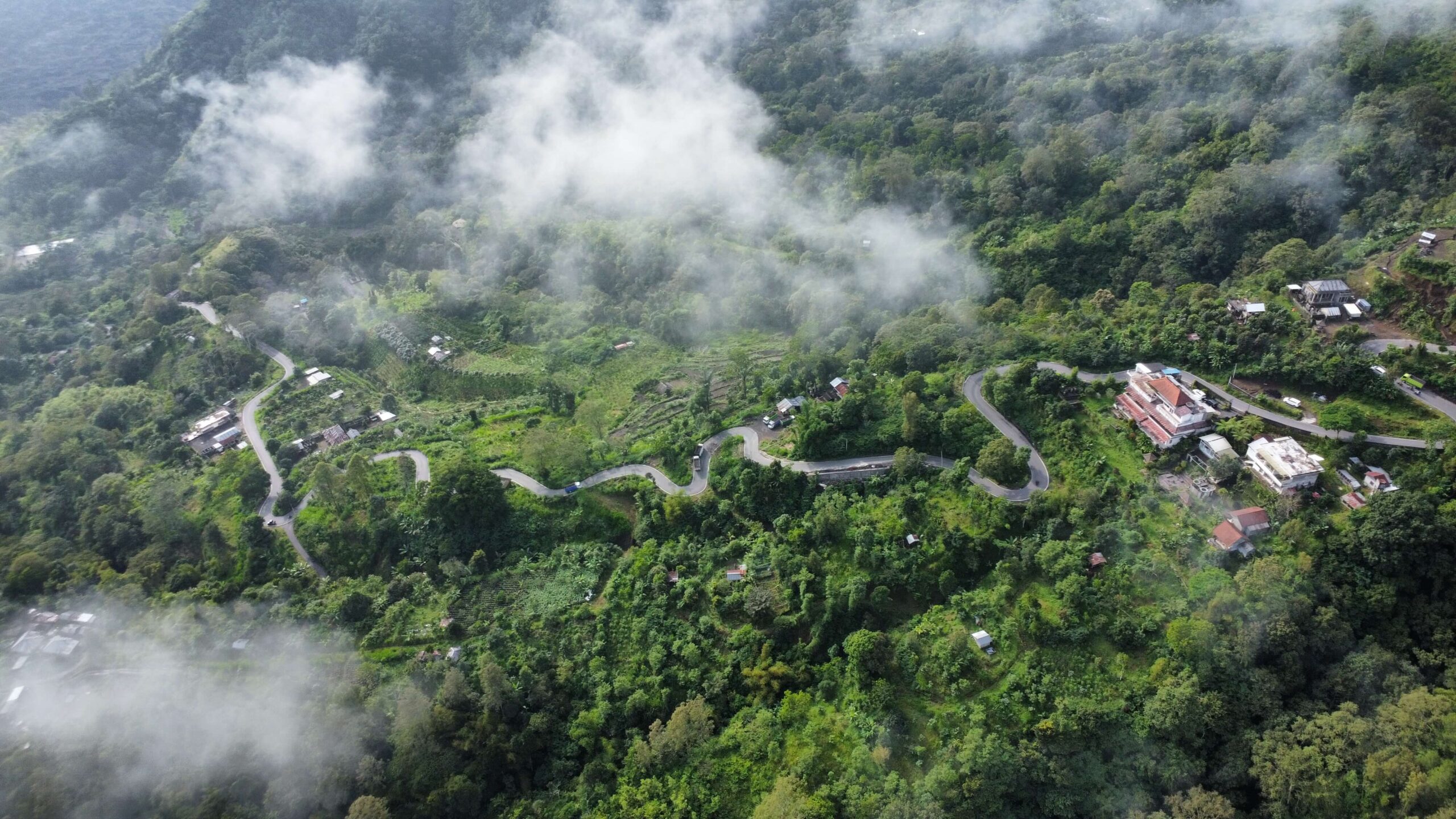 A foggy morning in Kintamani, Bali